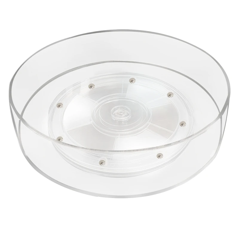 

1 Pieces 360 Degree Rotatable Kitchen Storage Box Refrigerator Spinning Spice Rack Cosmetics Organizer For Cabinet