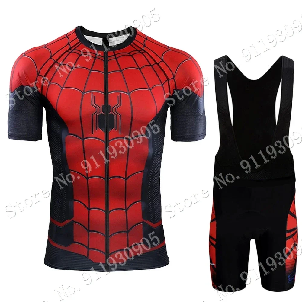 Suit Spiders Cycling Jersey Set Cycling Popular Cartoon Anime Clothing Road Bike Shirts Bicycle Bib Shorts MTB Maillot