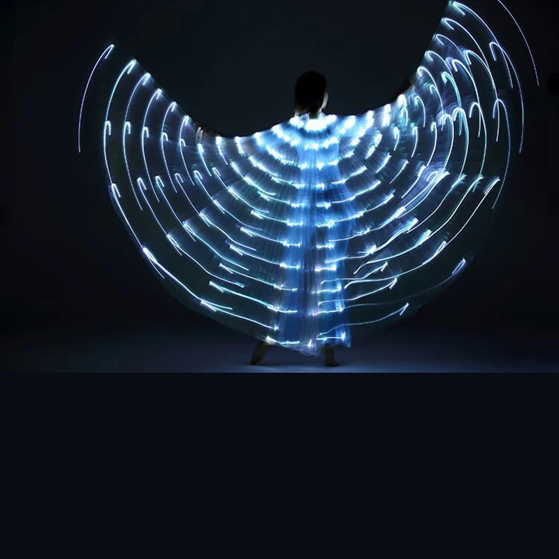 Glowing Belly Dance LED Butterfly Wing Light Up Performance Carnival Night Costume Decor Dancing Cloak
