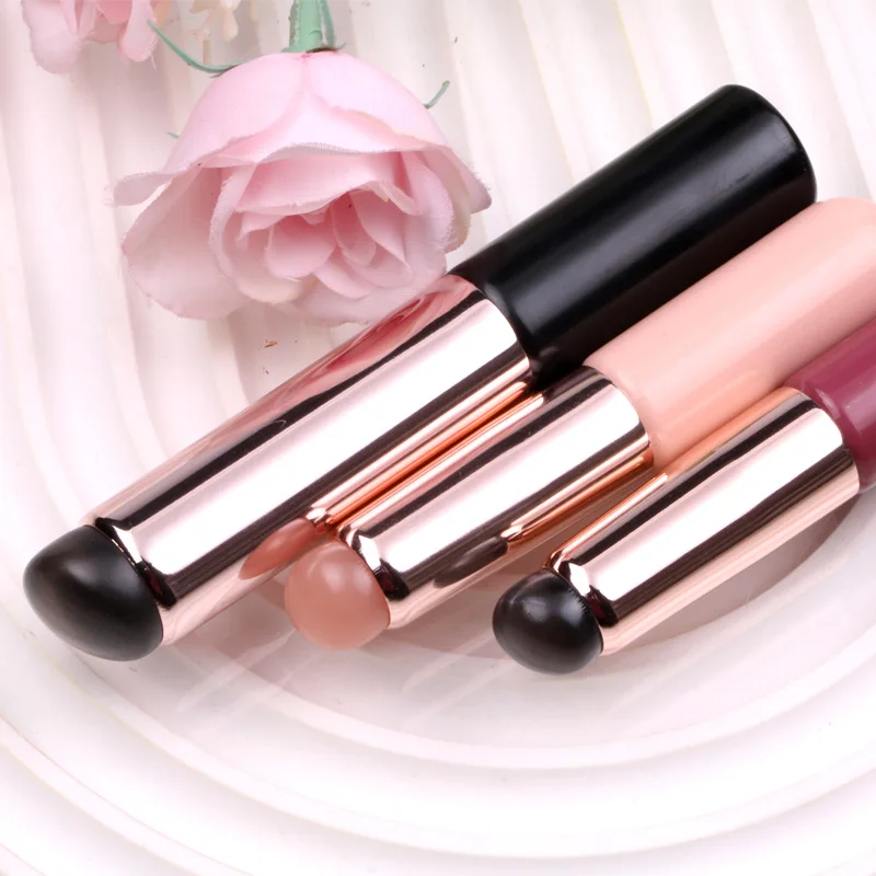 Tszs 1pcs/Lot Nail Art Silicone Brush With Lid Reusable Mirror Aurora Powder Easy-Daub Pigment Nail art Silicone Stick 4