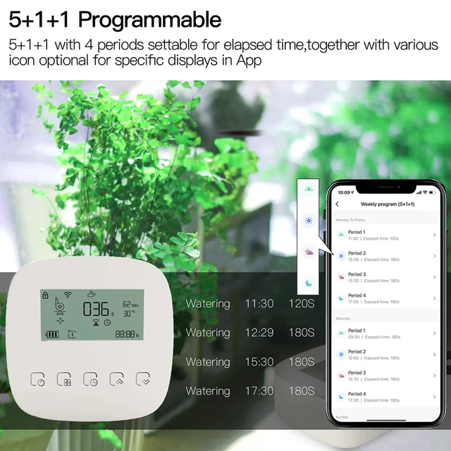 Moes Wifi Tuya Intelligens Öntözőgép Automatikus Növények Vezérlő Egység Rendszer Kerti Csepegtető Öntöző Eszközök Alexa Google - Image 5