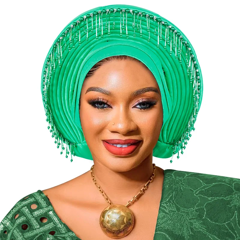 Already Made African Headtie Women's Turban Cap Female Head Wraps Nigeria Wedding Auto Geles Party Headwear Hat African Headtie african head wraps