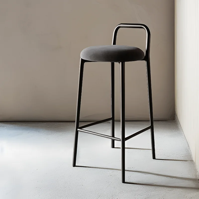 Modern Round Bar Stool Stackable High-Tall Chair Minimalist Counter Stool for Cashier Desk Stylish Pub Stools for Kitchen or Bar
