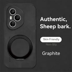 Luxury Sheepskin Magnetic Leather Phone Case with Stand and Shockproof Protection - Honor 100 (4)