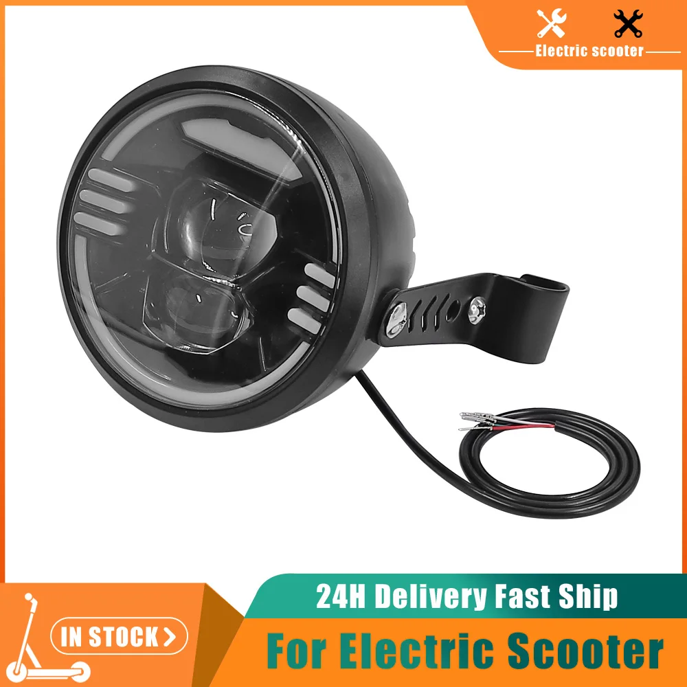 48V LED-Frontlicht, wasserdichte Taschenlampe für Elektroroller, Scheinwerfer, Abblendlicht, Fernlicht, Zubehör