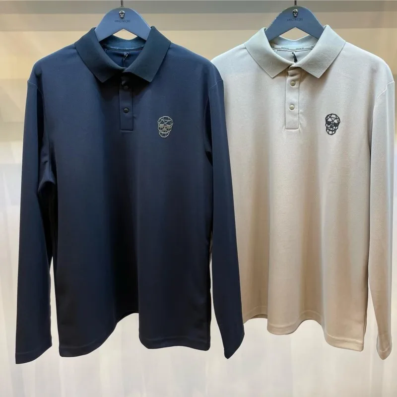 

Men's Long Sleeve Golf Polo Shirts Athletic Casual Travel Performance Collar Shirts Lightweight Quick Dry UPF50