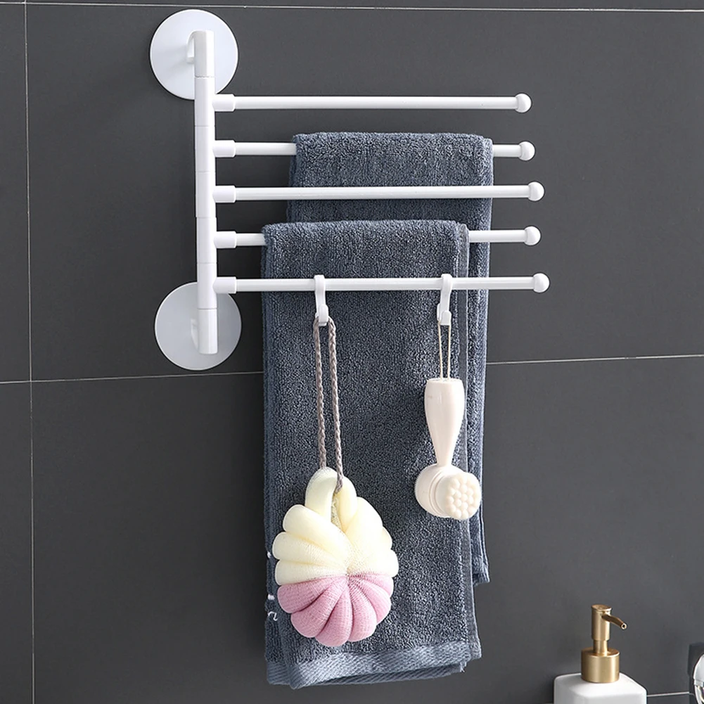 Towel Rack Wall Mount Punch Free Adhesive Bathroom Towel Holder Hanger Shelf Rack Cabinet Organizer Door Hanging Holder Organizer Stand