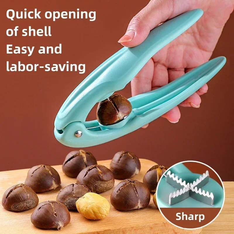 Stainless Steel Chestnut Clip Machine Nutcracker Opener Tool Nuts Walnut Cutter Sheller Multifunctional Chestnut Shelling Cutter