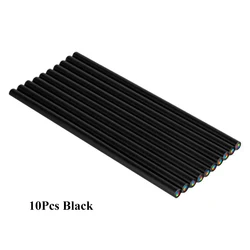 Vibrant Rainbow Colored Wooden Drawing Pencils (10 Black Colored)