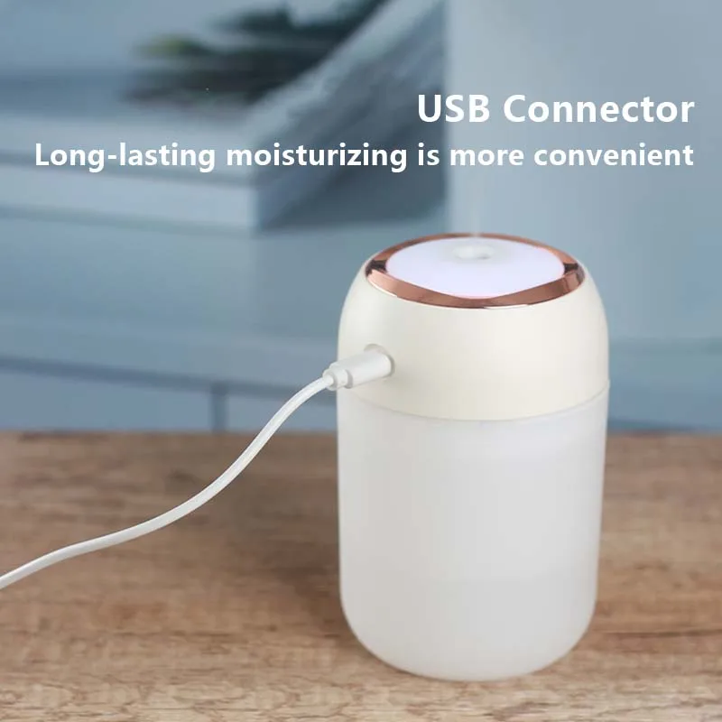 Xiaomi Mini Humidifier USB Plug Nanoscale Silent Streaming Ambient Light 330ML Mist Adjustable Portable For Car Office Household 5