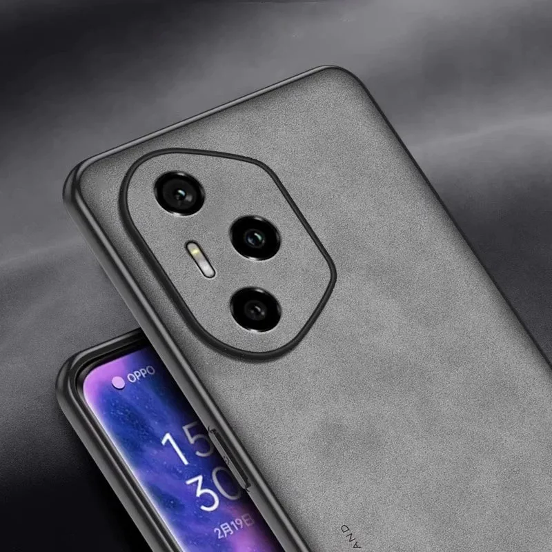 Luxury Leather Silicone Shockproof Case with Frosted Matte Finish