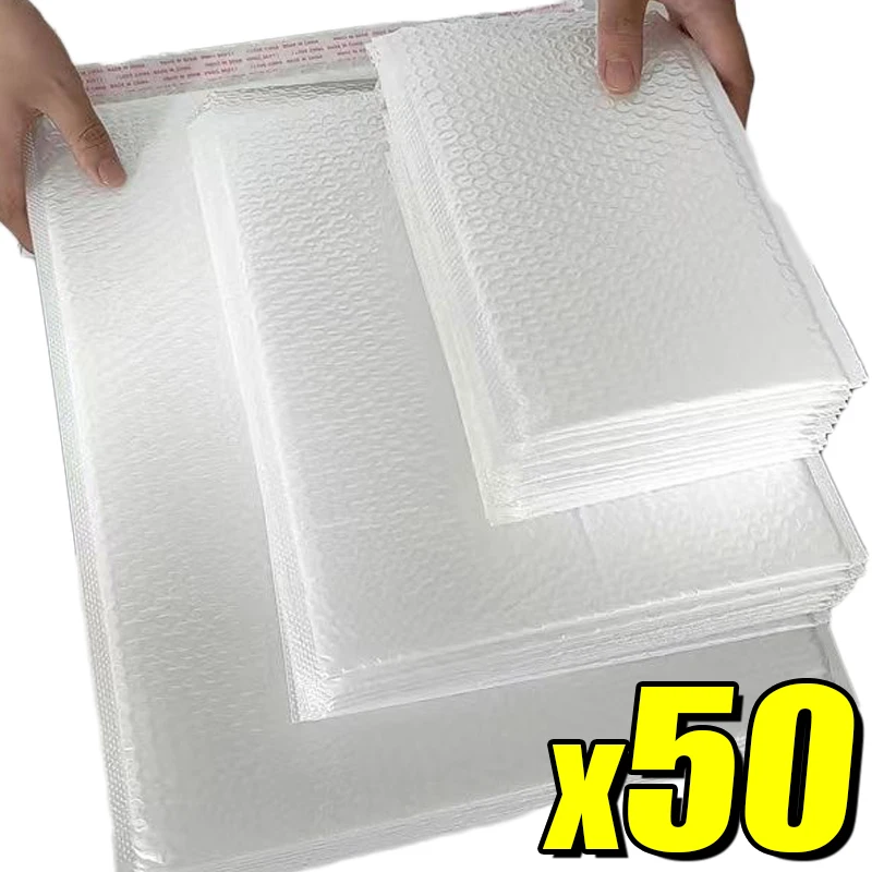 Wholesale White Bubble Envelopes Bag Waterproof Foam Bubble Mailers Shipping Envelope Bags Plastic Self Sealed Packing Pouches