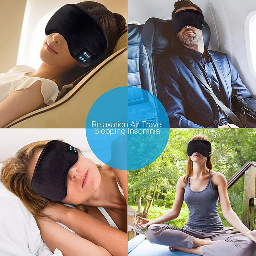 1pc Bluetooth Earphones Sports Sleeping Headband Elastic Wireless Headphones Music Eye Mask Wireless Bluetooth Headset Headband