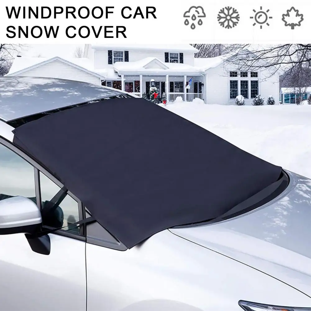 

Magnetic Car Windshield Snow Cover with Wing Mirror Cover Oxford Cloth Frost Freeze Protection SUV Winter Windscreen Ice Cover