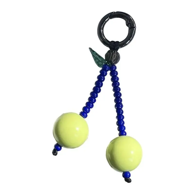 A52E Handgefertigtes, kirschfarbenes, farbenfrohes Perlen-Charm-Hängeornament, für eine besondere Note geeignet – Detail 1