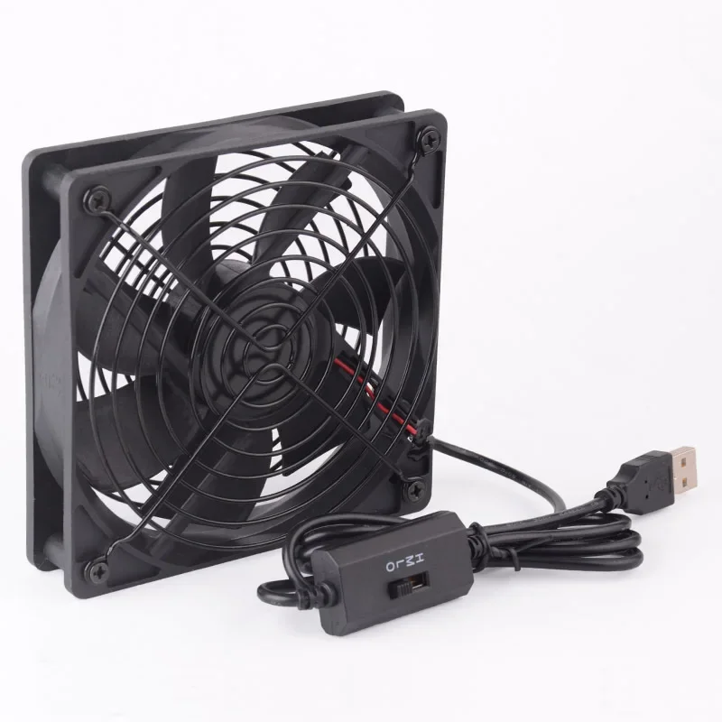 120Mm 5V USB Powered PC Router Fans With Speed Controller High Airflow Cooling Fan For Router Modem Receiver 3