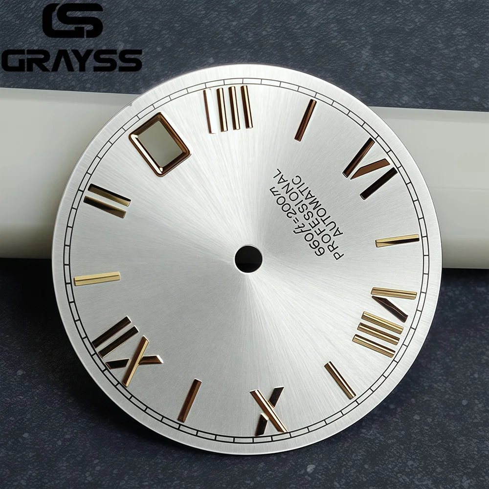 Steel Roman Numerals for DateJust Sunburst Watch Dial - Black, Blue, Gold, Silver Options