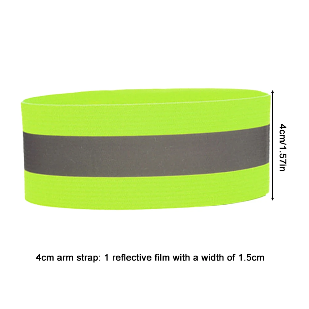 Reflective Armband Adjustable Arm Wrist Ankle Leg Bands High Visibility Reflective Tape Straps for Night Walking Cycling Running