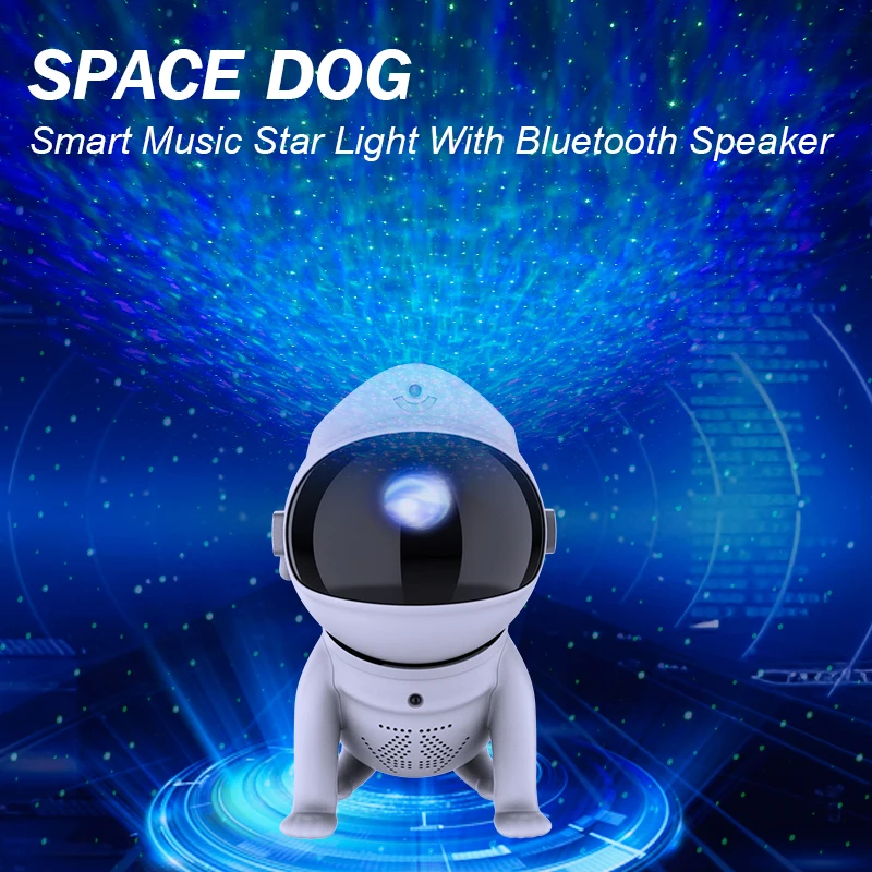 

Astronaut Space Dog Projector Starry Night Light Galaxy Star Sky Nebula LED Lamp Kids Home Room Bedroom Decorative Birthday Gift
