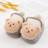 Autumn Winter Baby Shoes Boy Girl Booties Warm Cartoon Bear Toddler Prewalkers Cotton Soft Anti-slip Infant Newborn Crib Shoes 2