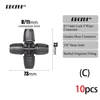 10pcs Garden 3/8" To 1/4" Hose Connector 8/11 To 4/7mm Barbed Lock Tee Straight Elbow End Plugs Pipe Adapter Irrigator Fitting 5