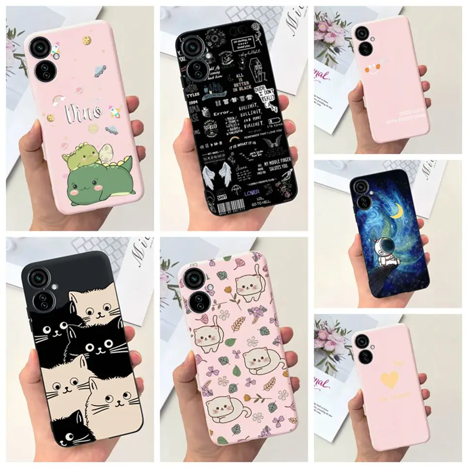 Fashion Cartoon Soft Silicone Black Pink Phone Case Cover