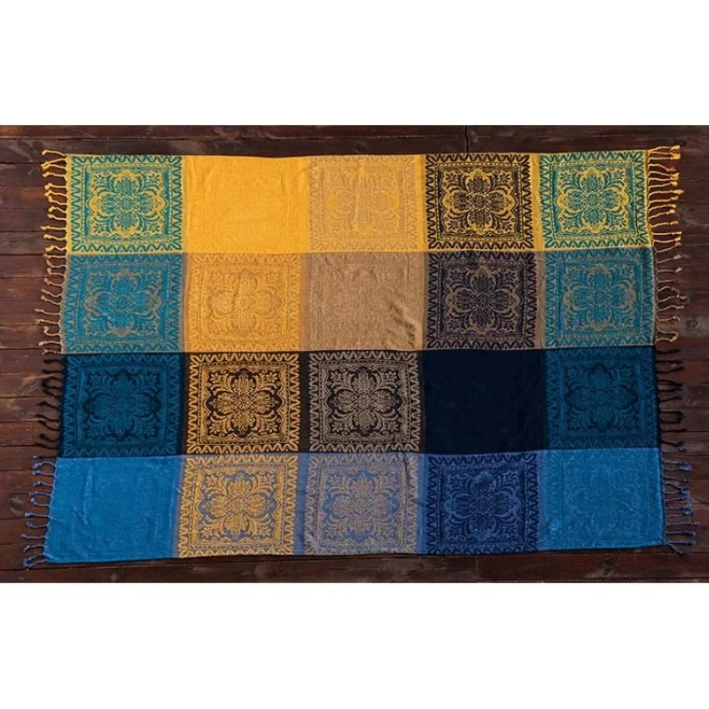 Inyahome Boho Throw Blanket Colorful Chenille Woven Bohemian Sofa Recliner Loveseat Furniture Cover Aztec Hippie Throws Blankets 6