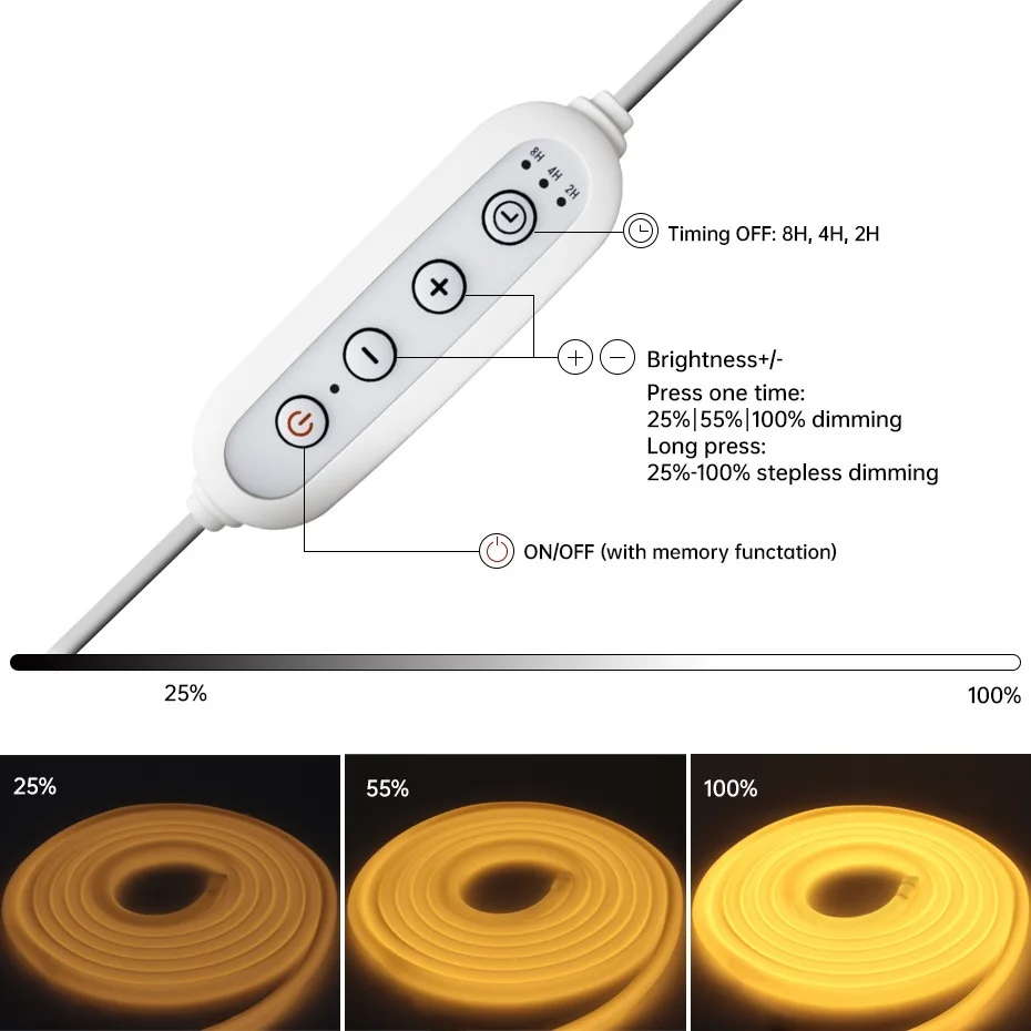 디밍 가능한 원형 네온 LED 스트립 220V EU AU 타이머 스위치 플러그 따뜻한 백색 빨간색 녹색 파란색 분홍색 방수 플렉시블 LED 로프 라이트