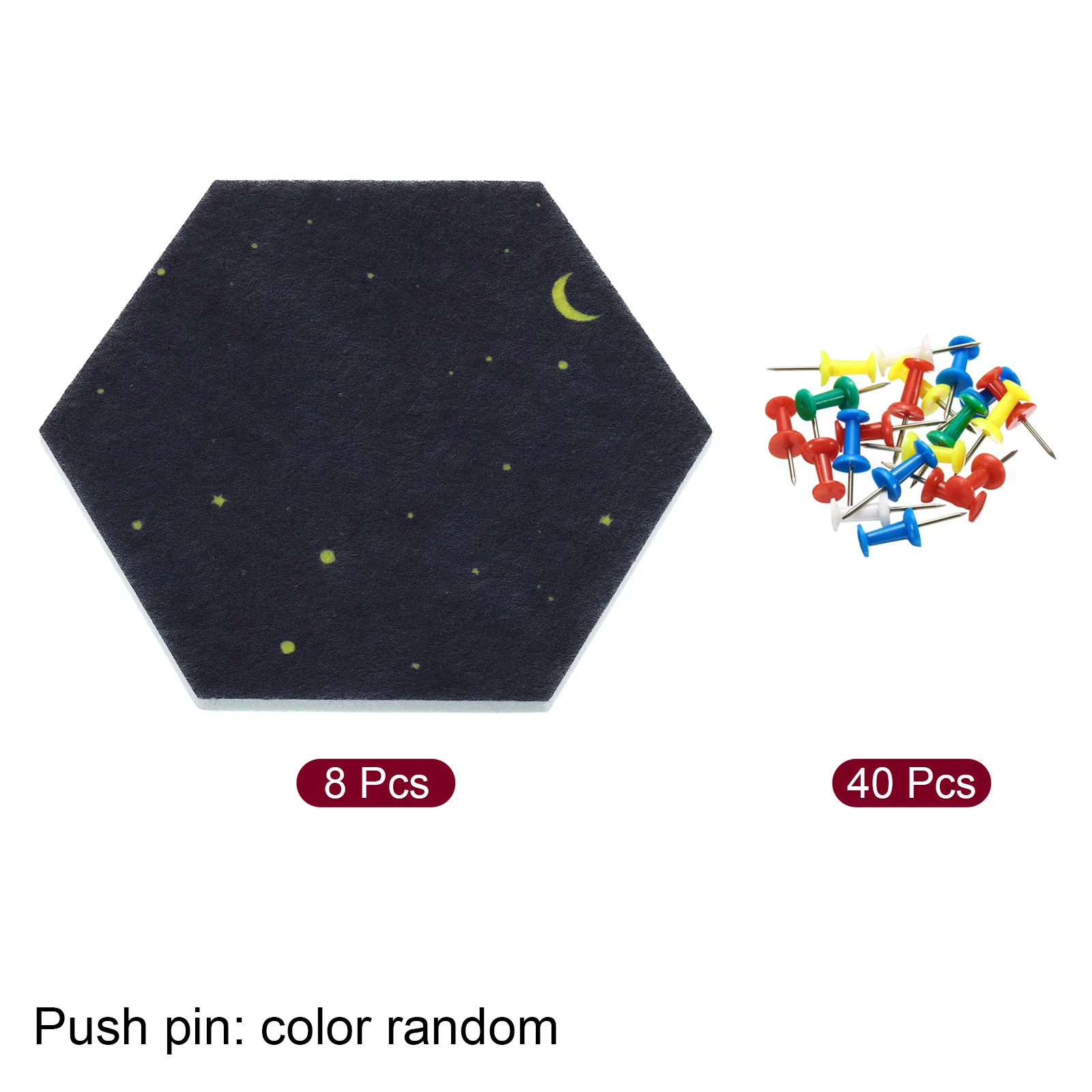 8Pcs Hexagon Felt Board Tile Bulletin Memo Photo Boards Self Adhesive Pin Board Notice Message Wall Decor Sticky Photo Display