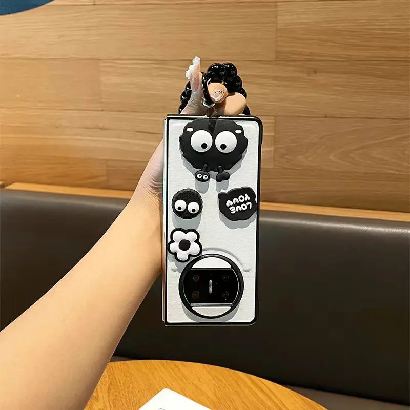 Κορεατικά Kawaii λουλούδι άνθρακα χάντρες μπάλα βραχιόλι αλυσίδα θήκη τηλεφώνου για huawei mate x5 mate x3 mate x2 δερμάτινη θήκη funda_voghion.com