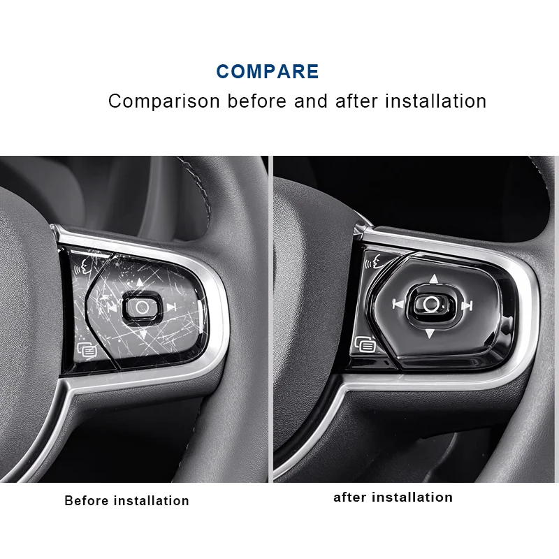 볼보 XC60 XC90 S60 S90 V60 V90 스티어링 휠 접착 버튼 스티커 인테리어 장