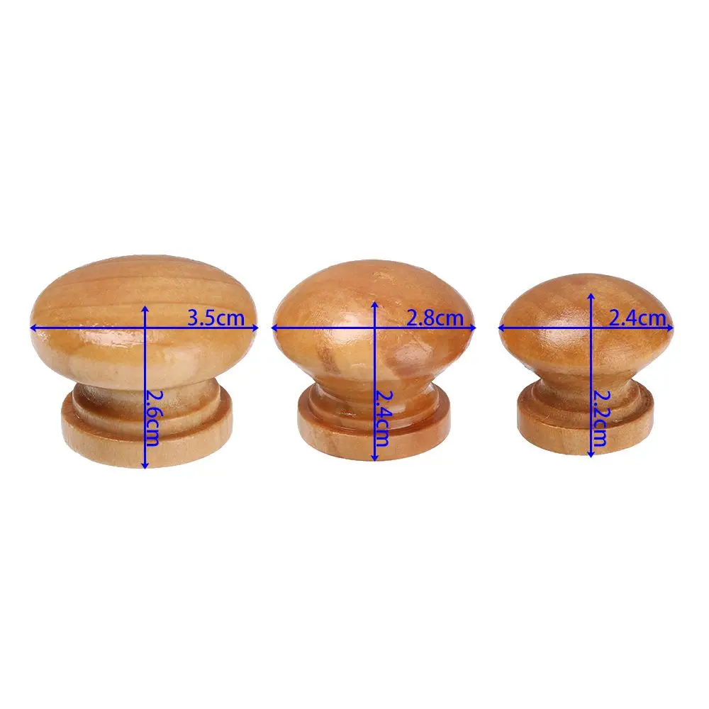 Natural Wooden Cabinet Furniture Fitting Round Door Handle