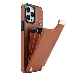 Elegant Leather Wallet Case with Card Holder Slot and Premium Protection - iPhone 15 Plus (Brown)