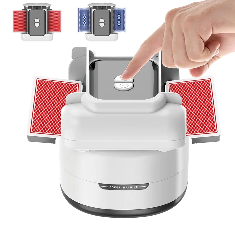 Luqixcey Mezclador De Cartas Eléctrico Automático Para 1 A 4 Barajas, Con USB Y Pilas, Ideal Para Póquer, UNO, Texas Hold’em, Canasta, Blackjack, Reuniones En Casa Y Viajes
