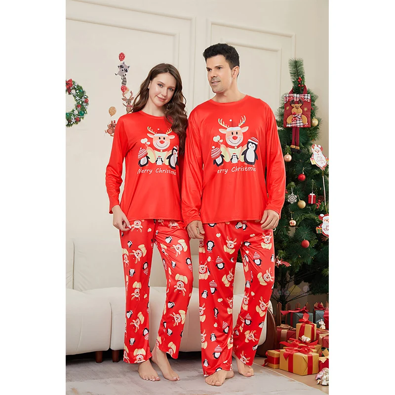 thumbnail image 4 of Nuevo conjunto de pijamas a juego para la familia de Navidad de 2025, ropa para adultos, mamá, papá, niños, traje de 2 piezas, mameluco para bebé, aspecto familiar navideño, 4 of 5