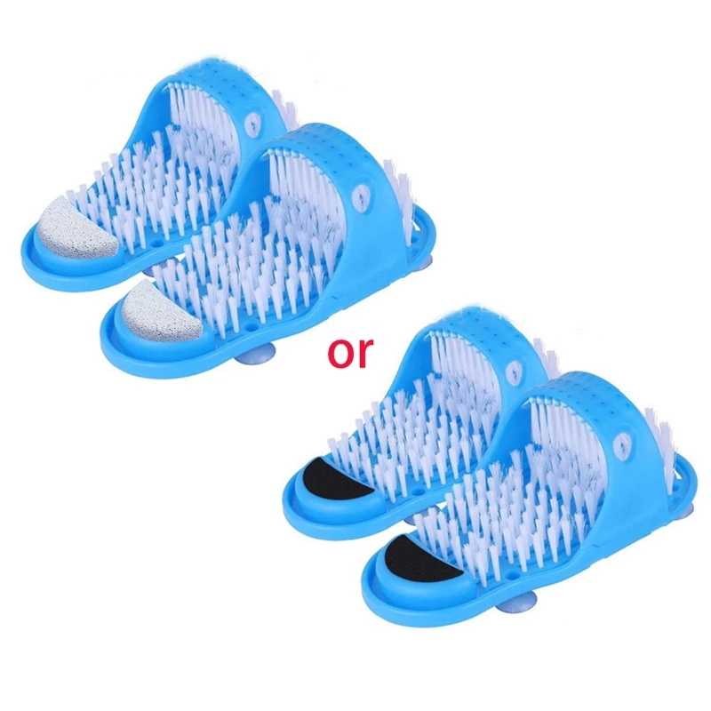 

1 Pair Foot Scrubber Feet Cleaner Washer Brush for Shower Floor Spas Massage Slipper Exfoliating Cleaning Tool with Non-slip Cup