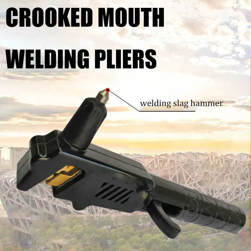 Electrode holder with chipping hammer professional tool welding rod cable holder