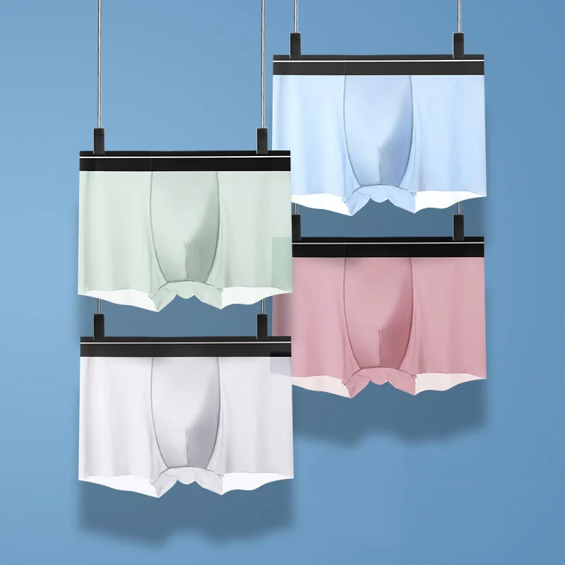 

Men's Panties Underwear Boxer Shorts Comfortable Ice Silk Underpants Cuecas Calzoncillos Boxershorts Lot Plus Size L-3XL