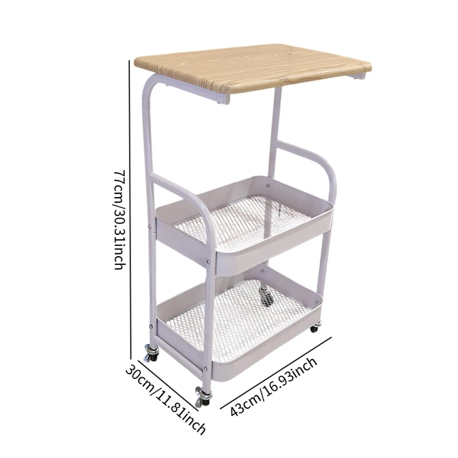 Storage Cart Rolling Utility Cart Fruits Holder Pantry Slide Out Organizer 3 Tier Slim Storage for Bathroom Bedroom