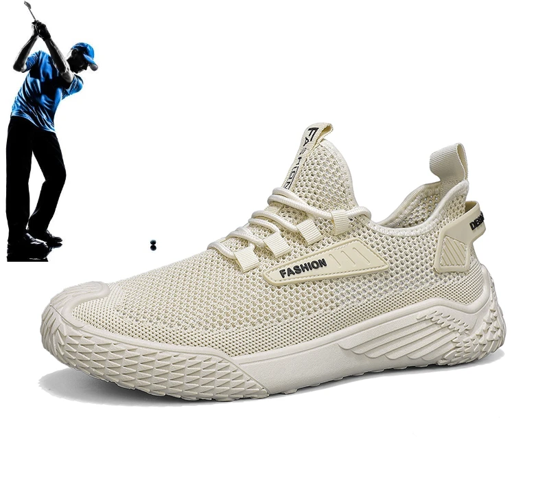 Summer New Men's Golf Sports Shoes Mesh Breathable Men's Casual Sports Shoes Outdoor Jogging Shoes