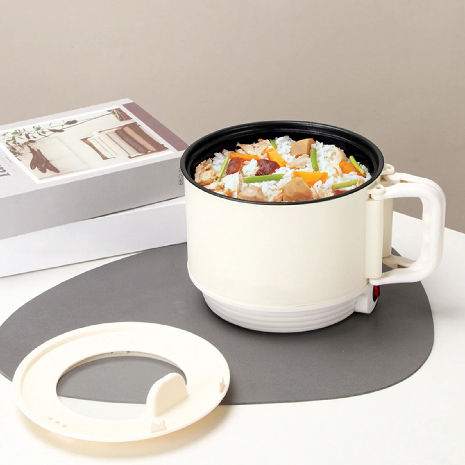 Electric Cooking Pot Portable Dry Protection Electric Skillet Frying Pan Ramen Cooker for Eggs Cooking Dumpling Noodles Porridge 3
