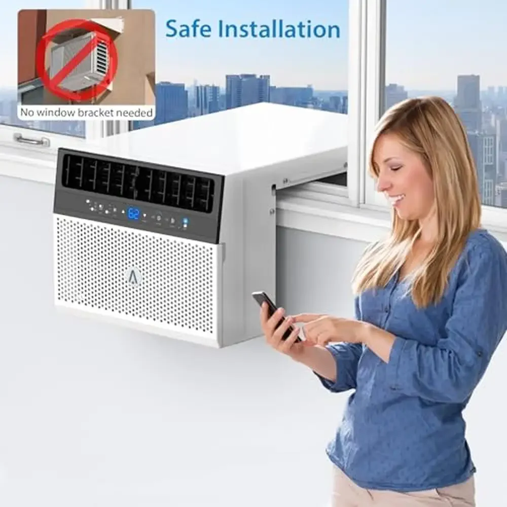 8000BTU U-Shaped Window Air Conditioner Cools up to 350 sq. ft. 6 Modes Energy Saving Quiet Operation Easy Installation Remote 6