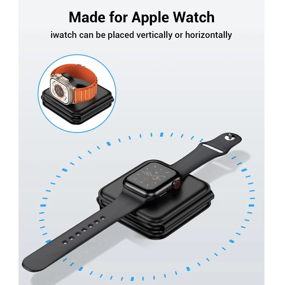 3 in 1 Magnetic Wireless Charger Pad for iPhone 16 15 14 13 Pro Max Apple Watch 9 8 AirPods Chargers Fast Charging Dock Station thumbnail 4