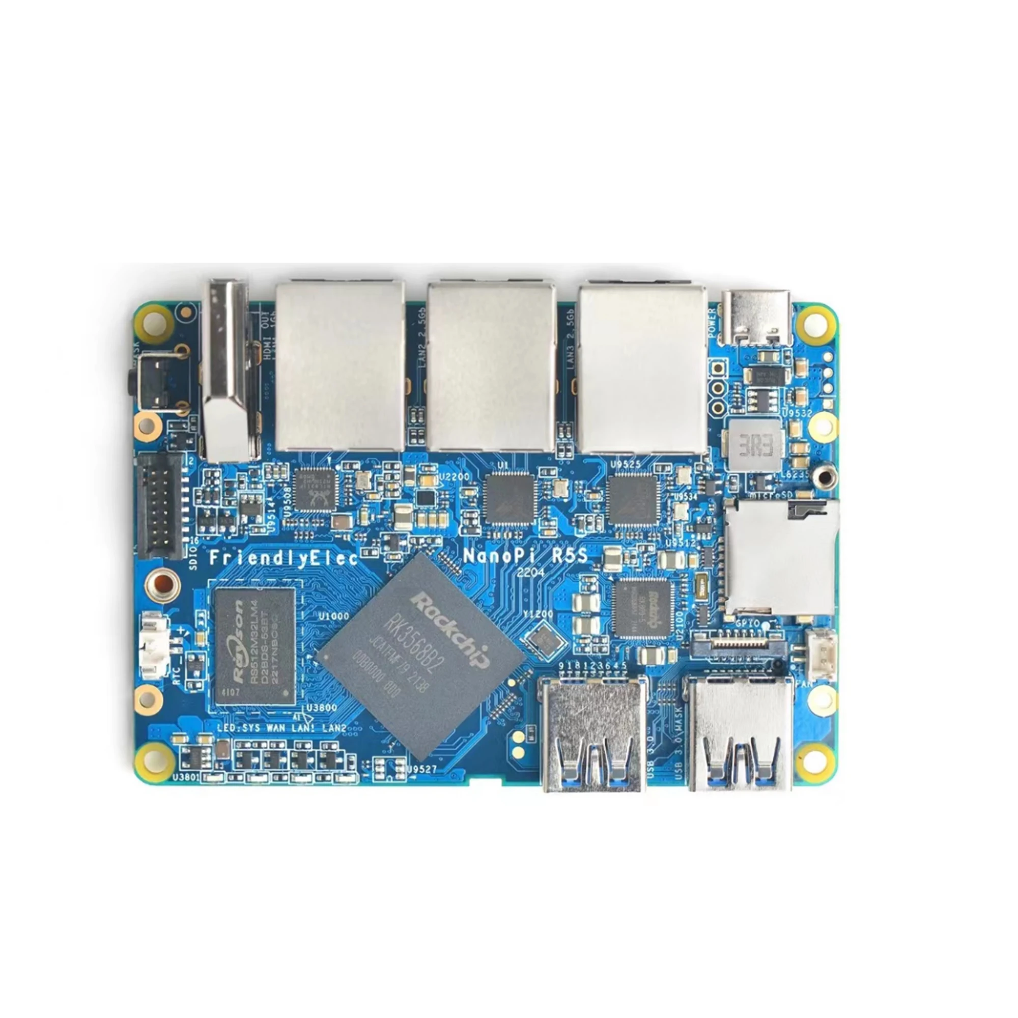 New Nanopi R5S Router RK3568 development board OpenWRT A55 HDMI2.0 2.5G Gigabit network port Mini Router