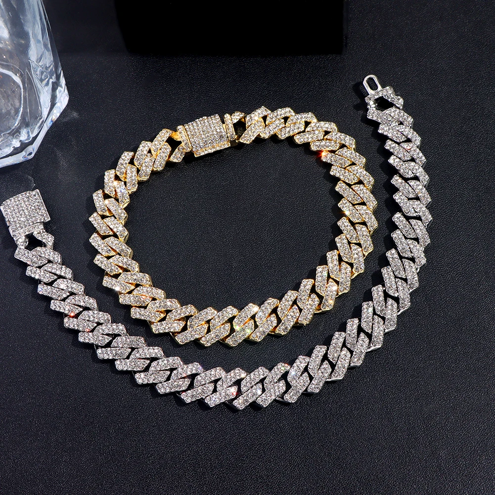 2026 BulingBuling Mens Cuban Bracelet Full Diamond-Rhombus Design - Luxurious Sparkling Jewelry for Him