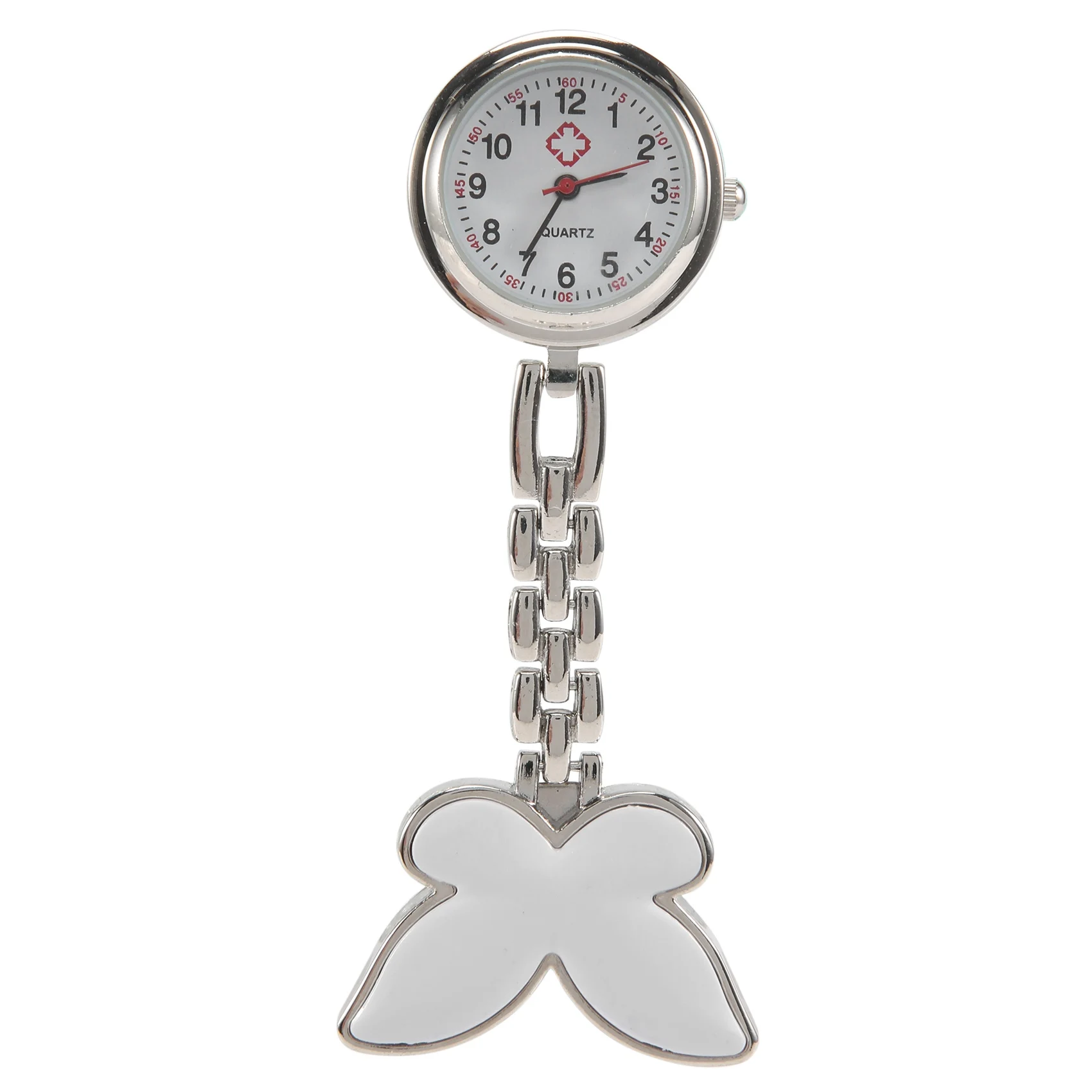 

Nurses Clock Heart rate monitor pocket watch quartz butterfly motive white