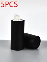 5PCS 16cm Cylindrical Tissue Box Car Tissue Box Holder Home Practical Creative Advertising Tissue Tube BLACK Kitchen Living Room 1