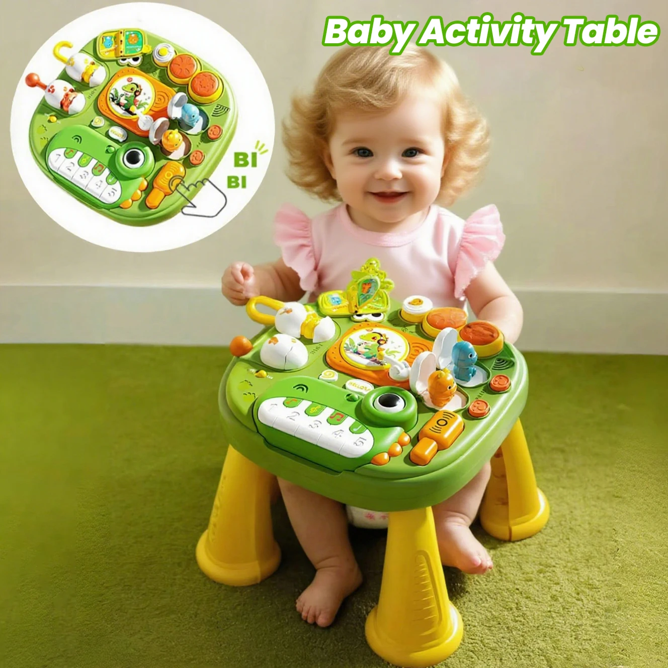 Baby Activity Table Musical Toys Sound Maker Games for Babies Sensory Toys Multi-Functional Movement Developing Educational Toys