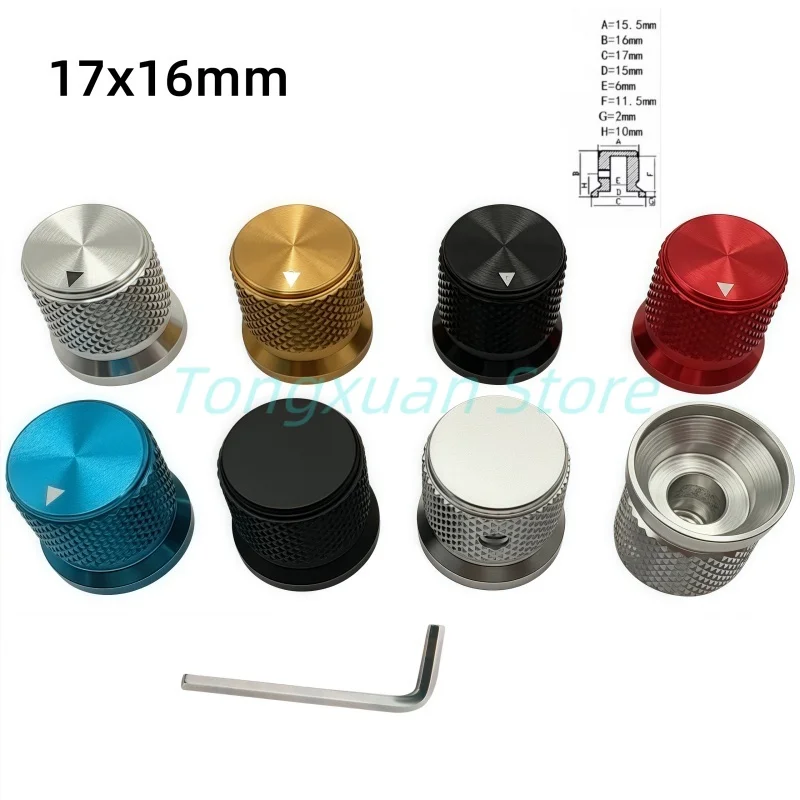 Potentiometer Knob Cap Aluminum Knob 1pc 17X16mm Aluminum Alloy Potentiometer Switch Control Cap Volume Audio Electric Knobs Screw Type