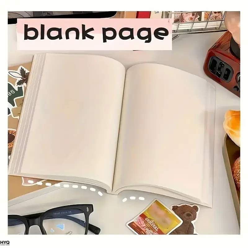 Blocco note A5 256 pagine, quaderno per schizzi bianco, taccuino, diario scolastico, articoli di cancelleria, forniture per ufficio - immagine 2